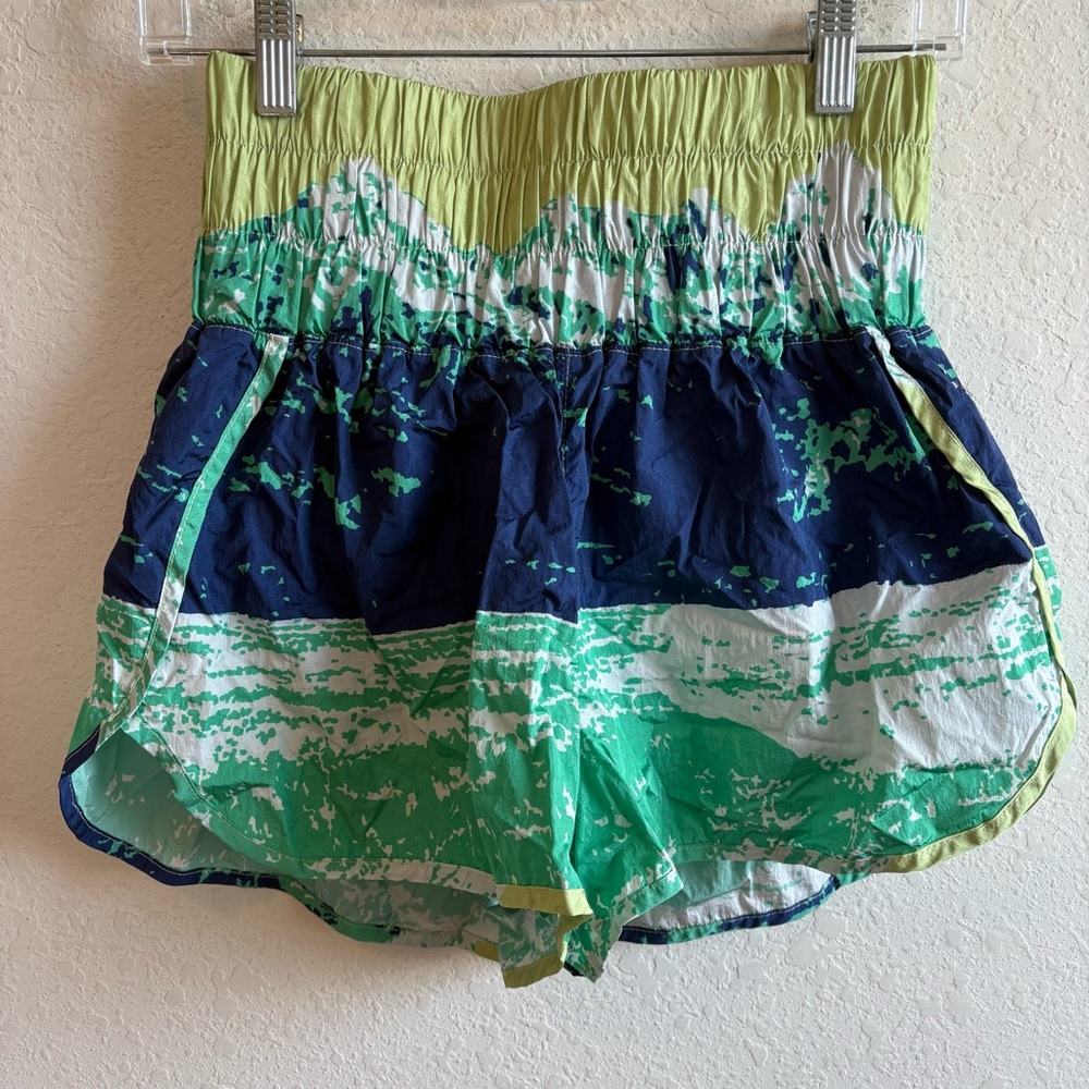 Free People FP Movement The Way Home Printed Shorts - Mountain Print Size Large